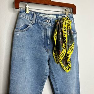 NWT Off - White High Rise Straight Leg Jean Scarf Tie 24